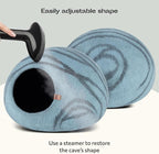 MEOWFIA Cat Cave – Premium Felt Cat Bed for Indoor Cats, Handmade Merino Wool (Aquamarine, Medium)