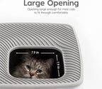 IRIS USA Top-Entry Litter Box with Scoop, Enclosed Square Style Litterbox with Odor Control, Easy to Clean for Cats, Covered Dog Proof Litter Box Design, White/Gray