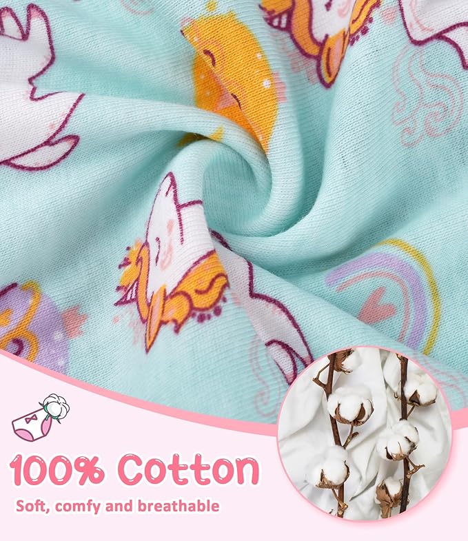 Girls and Toddlers 100% Cotton Underwear Tagless Soft Panties Size 2-3T,4-5T,6,8,10,12 (6-Pack)