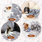 1 Pack 3 Blankets Super Soft Fluffy Premium Fleece Pet Blanket Flannel Paw Printed Throw for Dog Puppy Cat (Medium 30x20'', Star, Bone, Love)