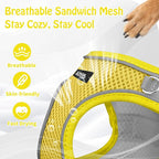 AIITLE Escape Proof Dog Harness - Step in Adjustable Dog Harness No Choke Over with Breathable Mesh and Quick-Release Buckle for All Weather- Outdoor Walking, Training for Medium Dogs Yellow XL