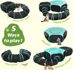 Large Outdoor Cat Enclosure Pop-Up Tent, Portable 3-in-1 Modular Pet Playpen with Zippered Mesh Windows for Indoor & Outside Use, Travel, Backyard, Park