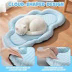Cooling Mat Summer Cool Pet Cat Sleeping Pad Thicken Puppy Sleeping Blanket Cloud Washable Breathable Non-Slip Pup Cat Pad for Summer Pet Chair Floor Kennel(Blue,26" X 16")
