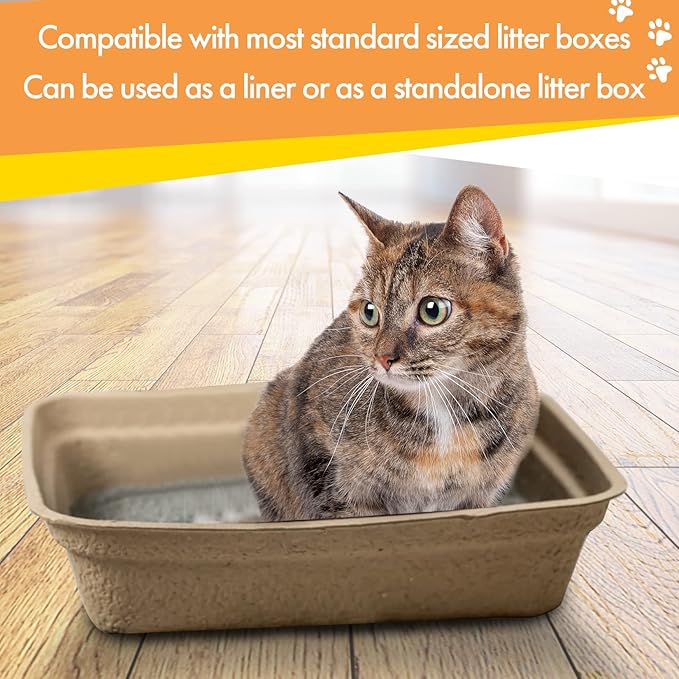 Disposable Litter Boxes (Brown, Large 8-Pack)