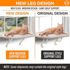 K&H Pet Products Kitty Sill Cat Window Perch for Large Cats, Orthopedic Window Hammock Bed Holds 40LBS, Washable Cover, Kitty Windowsill Bed Seat for Indoors - Cream Fleece, Unheated, 14 X 24in
