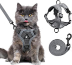 Escape Proof Kitten Harness and Leash Set - Adjustable Soft Mesh Vest for Small Cats, Reflective Breathable Walking Harness with 4 Buckles
