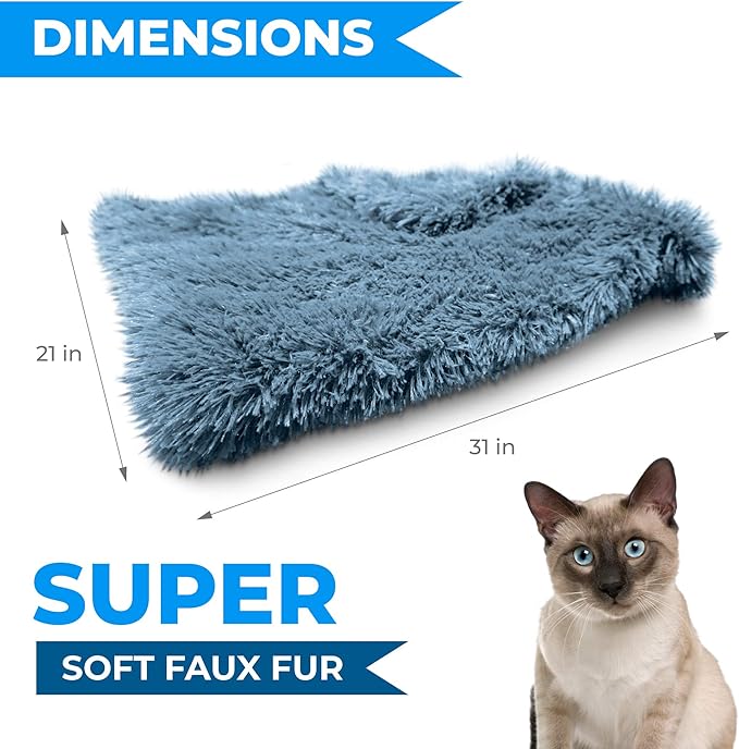 Whiskers & Friends Cat Bed Dog, Cat Beds for Indoor Cats, Orthopedic Soft Fluffy Round Calming Pet Bed for Small to Large Kitty Kittens & Dogs, Small Dog Beds & Furniture - with Blanket