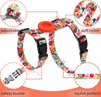 Cat Harness and Leash Escape Proof for Walking Travel Outdoor - Cute Floral Nylon Adjustable Cute Cat Harness Leash Set with Airtag Holder for Small Large Cats