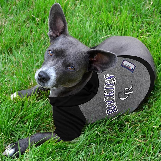 Pets First MLB Colorado Rockies Dog Hoodie Size X-Small, Baseball Shirt for Pet, Licensed Dog Sports T-Shirt, MLB Team Jersey for Cats, Cat & Dog Costume Apparel Available in 4 Sizes