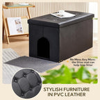 MEEXPAWS Cat Litter Box Enclosure Furniture Hidden, Cat Washroom Bench Storage Cabinet | Extra Large 35.4'' x 19.7'' x 19.7''| Dog Proof | Waterproof Inside/Easy Clean | Easy Assembly | Odor Control