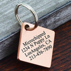 Ultra Joys Stainless Steel Pet ID Tag Dog Name Tags Personalized Front and Back Engraving, Customized Dog Tags and Cat Tag, Optional Engraved on Both Sides, Diamond Mountain Rose Gold Large