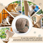Sisal Rope for Cat Scratcher 1/4" 50 Ft Cat Tree Rope Twine for Repairing Cat Scratching Post Replacement DIY Hemp Rope for Carpet Mat Kicker House, Pet Toy, and Crafts Gardening Home Decorating