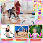 Sratte 8 Pcs Color Hoop Detachable Adjustable Exercise Ring Plastic Hoop for Gymnastics Dog Agility Equipment Party Decor, 4 Colors