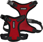 Voyager Step-in Pet Harness - All Weather Mesh, Adjustable Step in Harness for Cats and Dogs by Best Pet Supplies - Red/Black Trim, S