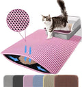 Jumbo Cat Litter Mat, 46x26 Inches Double Layer Honeycomb Litter Trapping Mat, Non Slip Waterproof Urine Proof Extra Large Cat Litter Box Mat, Kitten Supplies and Essentials, XXL, Pink