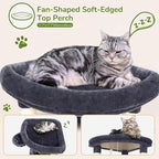 Globlazer Corner Cat Tree Tower for Indoor Cats, 51in Multi-Level Cat Condo Tower with Large Hammock, 7 Sisal Scratching Posts, Oversized Top Perch, Spacious Cat Cave, Hanging Basket, C51, Dark Grey