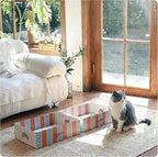 Cardboard Cat Scratcher Box & Bed – Heavy Duty Cat Scratch Pad for Indoor Cats, White Wood-Pulp Cat Scratching Board with Durable Cardboard cat Box, Low-Mess Cat Lounge House