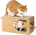 EHEYCIGA Cardboard Cat Scratcher House, 20-Inch Corrugated Cat Scratcher for Indoor Cats, Large Scratching Board Pad, Brown