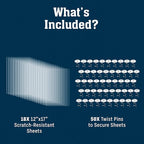18 Pack XL Anti Cat Scratch Furniture Protector - Couch Protector from Cat Claws w/Twist Pins - Heavy Duty, Strong, Clear, Easy-to-Apply Scratching Deterrent and Shield for Sofa
