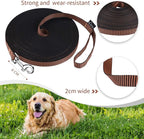 Hi Kiss Dog/Puppy Obedience Recall Training Agility Lead - 15ft 20ft 30ft 50ft 100ft Training Leash - Great for Training, Play, Camping, or Backyard(50ft,Black_Orange)
