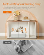 Feandrea Litter Box Enclosure, Modern Cat Litter Box Furniture Hidden, Front Entry, Double Doors, Handles, Cat House, Side End Table, 33.5 x 19 x 19.5 Inches, Honey Brown and Rustic White UPCL012K01