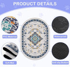 Bienbee Cat Litter Mat, 40" x 30" Jumbo Size Litter Box Mat Rug with Non-Slip Bottom, Urine and Water Proof, Easy to Clean Cat Supplies Essentials for Indoor Kitty Kitten Floor, Blue XL