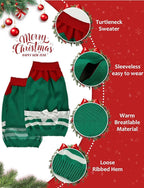 Dog Christmas Sweater, Soft Warm Pet Clothes Coat for Small Medium Large Dogs and Cats Boy Girl, Fall Cozy Holiday Turtleneck Knitting Collar Pullover Pup Outfit Costume for Thanksgiving New Year