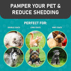 Maxpower Planet Pet Grooming Brush - Double Sided Shedding and Dematting Undercoat Rake Comb for Dogs and Cats,Extra Wide (C2 - Brush & Comb, Large)