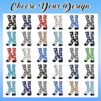 Artsadd Personalized Christmas Pajama Pants Socks for Men Custom Photo Pajama Bottoms for Men S-XXL
