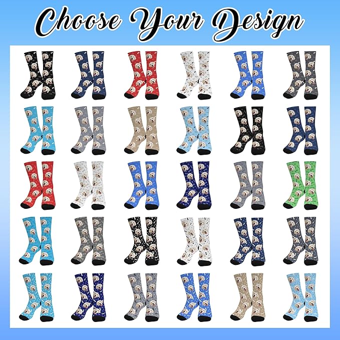 Artsadd Personalized Christmas Pajama Pants Socks for Men Custom Photo Pajama Bottoms for Men S-XXL