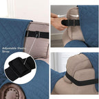 H.VERSAILTEX Sofa Slipcover Reversible Sofa Cover Seat Width Up to 78" Water Resistant Couch Cover with Elastic Strap Quilted Furniture Protector for Pets(Oversized Sofa, Dark Blue/Beige)