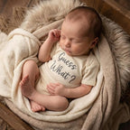 COUPLEHOODIES Personalized Baby Onesie Bodysuit – Custom Embroidery Gift for Pregnancy Reveal Baby Shower or First Grandchild