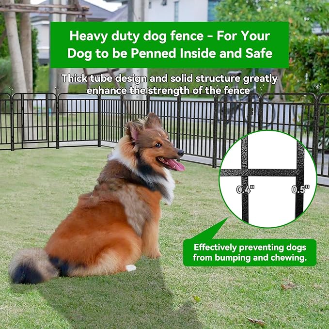 Dog Fence Outdoor 32 Piece Panels 32" Height, Square Steel Pipe with Reinforced Crossbars, Anti-Rust Heavy Duty Dog Playpen with Doors Portable for Yard RV Camping, Total 71FT, 406 Sq.ft, Snowy Black