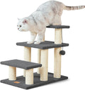 Pawque Dog Stairs & Cat Scratching Post Pet Steps for High Beds Couch, High-Strength Boards Holds up to 150 lbs for Indoor Small Cats Kittens Dogs Climbing Playing, 3 Combination Options, 3 Steps-Grey