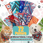 Amylove 120 Pcs St. Patrick's Day Dog Bandanas Bulk Holiday Triangle Dog Pack Puppy Kerchief Bandana Adjustable Spring Pet Scarf for Pet Cat Costume Accessories Decor(Geometry)