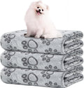 LOKOZ 3 Pack Dog Blankets for Small Dogs, 24" x 32" Soft Paw Print Fleece for Puppy Cats, Washable Pet Throw Blanket for Bed Couch