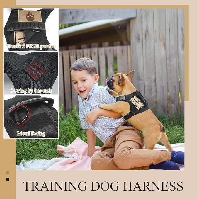 Tactical Dog Training Harness Outdoor Working Vest Adjustable Military MOLLE Dog Vest Harness with Rubber Handle