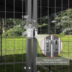 Kullavik 10x10x6 FT Large Outdoor Dog Kennel,Anti-Rust Galvanized Steel Dog Pen with Double Locks,Heavy Duty Dog Enclosure Fence with UV & Water Resistant Roof Cover for Outside