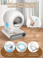 Automatic Litter Box, (2026) Multi-Function Upgrade Robot Self Cleaning Litter Box for Multiple Cats, 65L+9L Extra Large, APP Control, Deodorization, 3 Rolls Litter Bag Liners, 1 Odor Eliminator