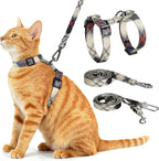 Cat Harness and Leash Set, 3-in-1 Escape Proof Adjustable, Comfortable Soft Lightweight, Safe, Easy to Wear, Walking Travel Kitten Harness for Small Medium Large Cats (Army Green)