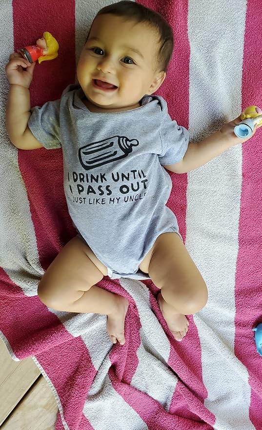 UNIFACO Unisex Baby Funny Saying Outfit Short and Long Sleeve Bodysuits Romper 0-18M