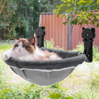 Cat Window Perch Cordless, Foldable & Stable Cat Beds- Breathable Cat Window Hammock for Overlooking, Sunbathing and Climbing - Maximum Hold Up to 40lb