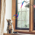 Cat Wand Interactive Toy, 5 Sets Colorful Fabric Ribbon Sticks, Indoor Interactive Cat String Toy