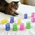 AGYM Cat Toys for Indoor Cats, 30 Pack Interactive Cat Spring Toys, Durable Colorful Plastic Spiral Springs for Kitten Hunt, Swat and Bite, Bulk Cat Toys