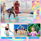 Shappy 6 Pcs Exercise Hoop Detachable Adjustable Plastic Toy Playground Toys Colored Hoop Circles for Teens Games Gymnastics Dog Agility Equipment Party Decor