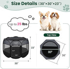 Love's cabin Pet Puppy Dog Playpen, Medium Dog Tent Crates Cage Indoor/Outdoor, Portable Playpen for Cat, Foldable Pop Up Dog Kennel Playpen with Carring Case, Removable Zipper Top, Dark Grey