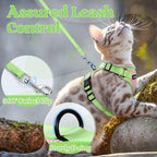 rabbitgoo Cat Harness and Leash Set, Escape Proof Soft Adjustable Vest Harnesses for Outdoor Walking, Easy Control Breathable Kitten Jacket with Reflective Strips, Pink & Light Green, XXS