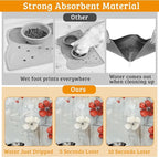 ButterflyFlowers Dog Cat Food Mat,Red White Absorbent Waterproof Placemat for Food and Water Non Slip Rubber Backing Durable Feeding Pad for Clean Floors 12" x 20"