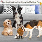 Largest Dog Food Mat, 39.5"x29.5" Silicone Dog and Cat Mat for Food and Water Bowls, Thinken Waterproof Non-Slip XXXL Pet Feeding Mat for Floors (Grayish White)