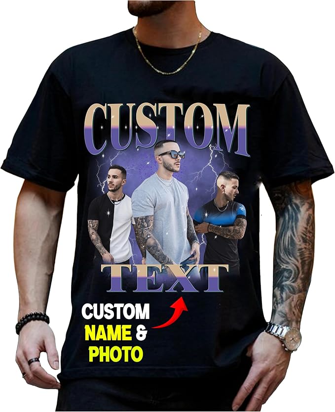 NAZENTI Custom Valentine Shirt Gifts for Boyfriend, Customized Bootleg Rap Tee